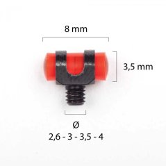 Light-guided shotgun front sight - red - No. 4