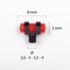 Light-guided shotgun front sight - red - No. 9