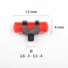 Light-guided shotgun front sight - red - No. 3